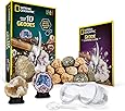 NATIONAL GEOGRAPHIC Break Open 10 Premium Geodes – Includes Goggles, Detailed Learning Guide & 2 Display Stands - Great STEM Science Gift for Mineralogy & Geology Enthusiasts of Any Age