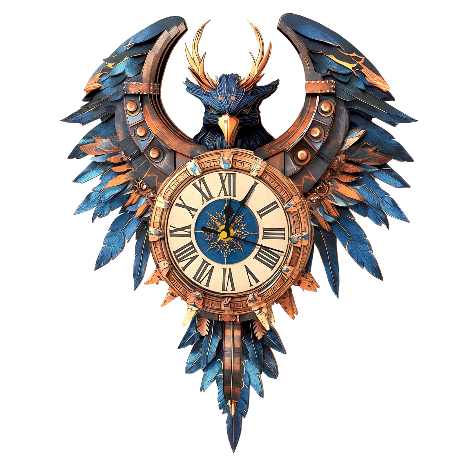 Lilcubics 3D Wooden Puzzles for Adults Model Kits Thunderbird Clock, Mechanical Model Building Kits DIY Hobbies for Women Men, Vintage Clock Puzzle Idea Gifts for Adults Craft Gift Home Decor