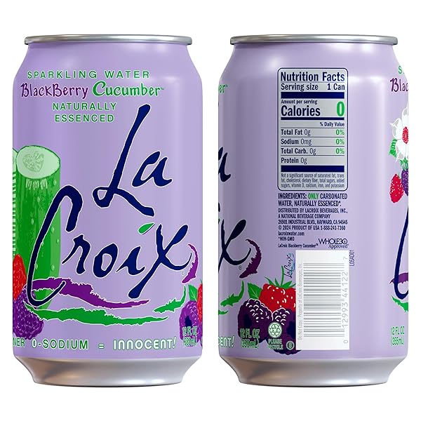 LA CROIX SPARKLING WATER, BLACKBERRY CUCUMBER, 12-PACK ZERO SUGAR, ZERO CALORIES, ZERO SODIUM