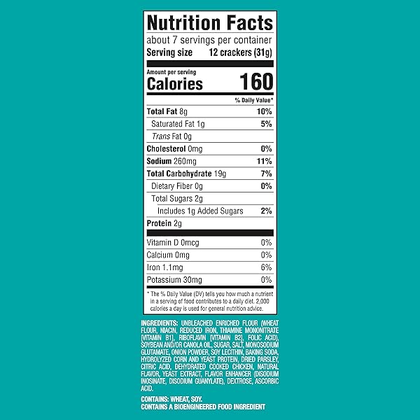 CHICKEN IN A BISKIT RANCH BAKED SNACK CRACKERS, LUNCH SNACKS, 7.5 OZ