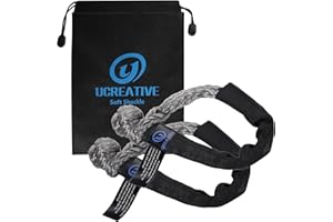 Ucreative 2Pcs Synthetic Soft Shackle 1/2 Inch x 22 Inch (56,000lbs Breaking Strength) with Extra Sleeves (Gray)