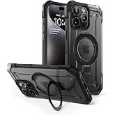 SUPCASE for iPhone 15 Pro Max Case (6.7 inch), Compatible with MagSafe | Built-in Kickstand, Military-Grade Protection, Heavy Duty Magnetic Phone Case,4X Shockproof Air Bag,Black,Unicorn Beetle Grip