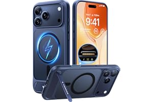 TORRAS Strong Magnetic & Seamless Stand for iPhone 17 Pro Max Case, Fit for MagSafe, Military Grade Drop Protection, Invisible Adjustable Kickstand, Camera Control Button, Translucent Matte Deep Blue