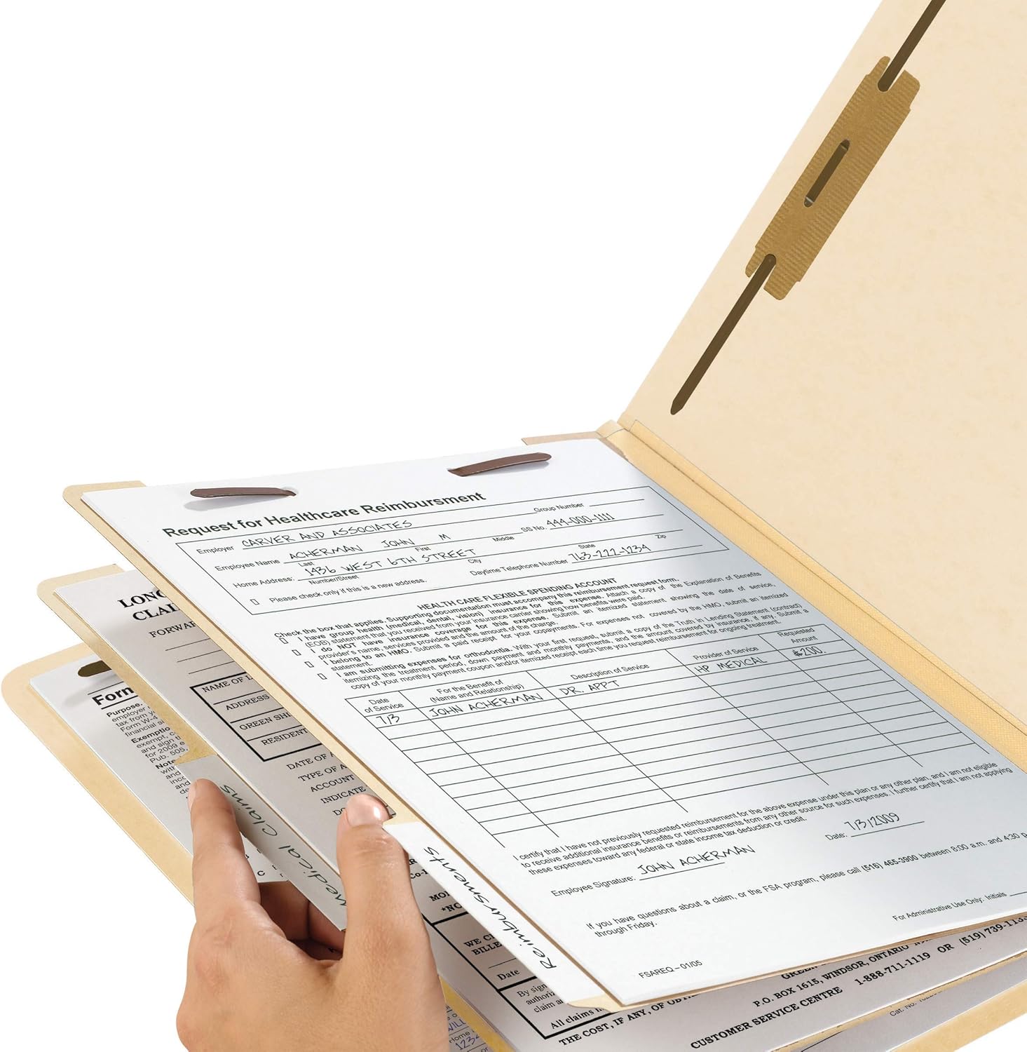 Smead Classification File Folder, 2 Dividers, 2" Expansion, 2/5-Cut Tab, Letter Size, Manila, 10 per Box (14000) : Manila File Folders : Office Products