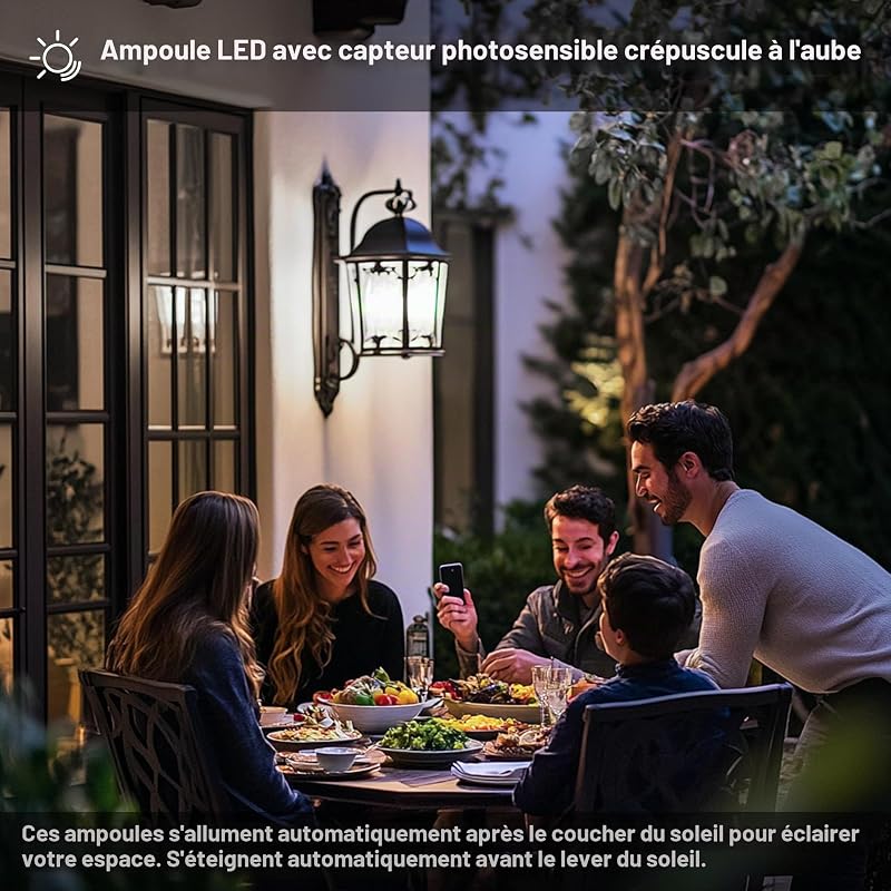 12W Ampoule LED crépusculaire E27, Blanc Neutre 4500K, Lot de 2 — photo 5 sur 8