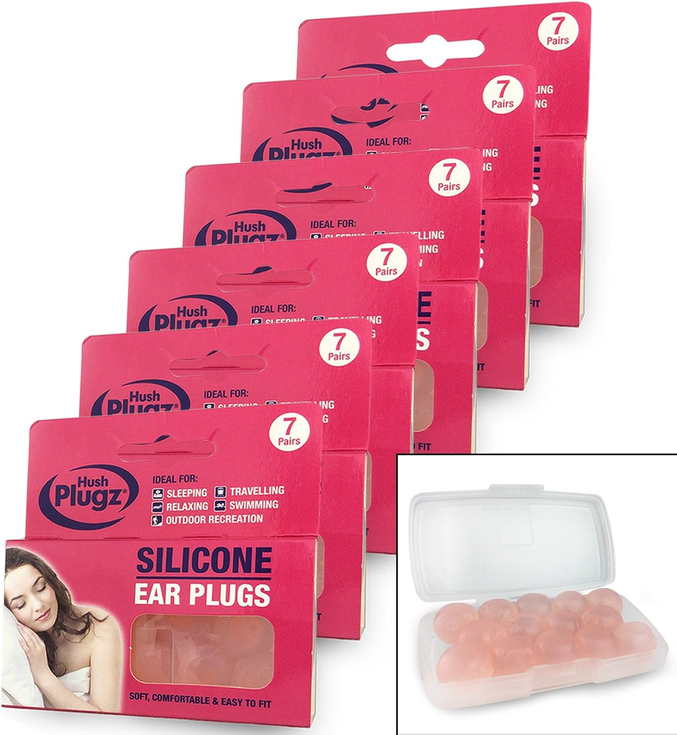 7 Pairs Of Skin Tone Adult Mouldable, Silicone Putty, Swimming