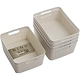 5PK SM 10X7X4 JUTE RATTAN BASKET KITCHEN IN WHEAT STRAW