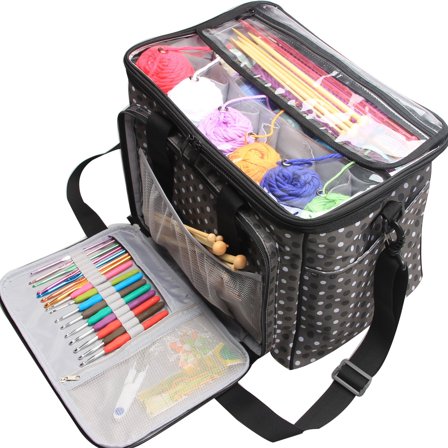Galleon Teamoy Knitting Bag, Yarn Tote Organizer With Inner Divider