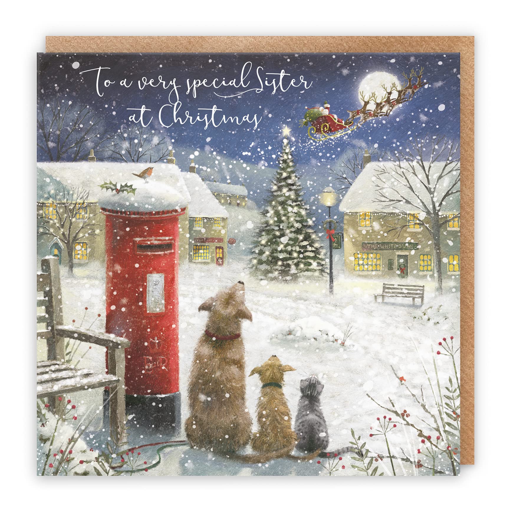 Hunts England Sister Stunning Artistic Christmas Card - To A Very Special Sister At Christmas - Magical Christmas - Milo's Gallery Collection