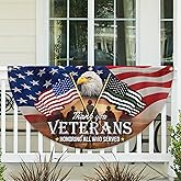FLAGWIX Outdoor American Army Veteran Flag - Non-Pleated American Fan Flag Bunting 3x6 ft - Veteran Gifts for Men Women, Patriotic 4th of July Memorial Day Decorations Outdoor for Home Garden Decor