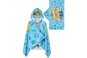 Super Mario Kids Towel, Wearable Swimming Towel for The Pool, Mario Wrap Beach Towel or Bath Towels, Blue One Size