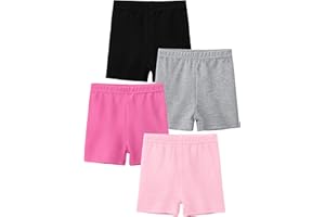 YERIOK 4 Pack Cotton Toddler Girls Shorts Cartwheel Shorts Girl Bike Shorts Kids Biker Under Dress Dance Shorts Girls Clothes