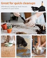 MR.SIGA Dustpan and Brush Set Bamboo Handle Mini Dustpan Durable Bristles Black view 7