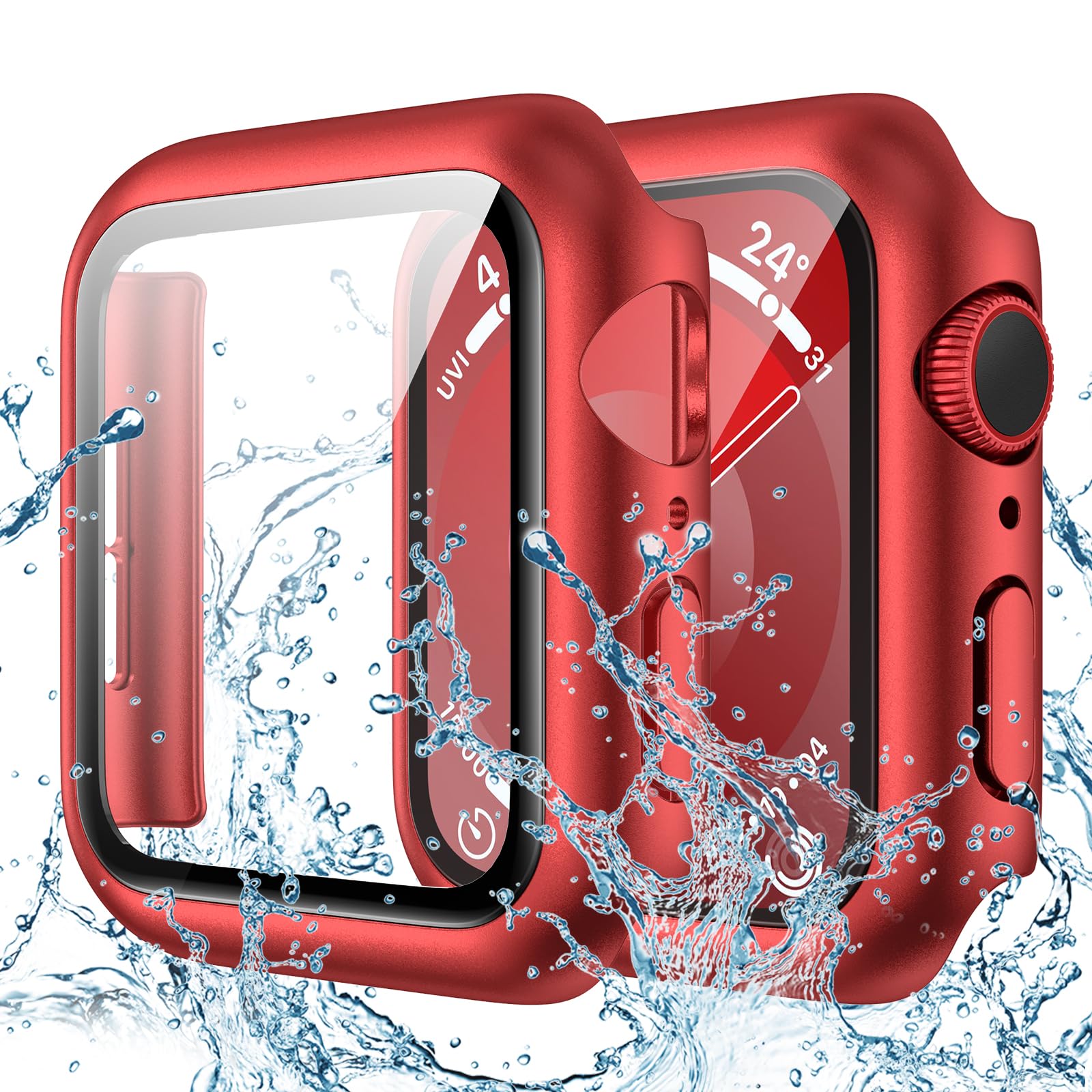 Goton IP67 Waterproof Case with Glass for Apple Watch 41mm Series 9/8/7