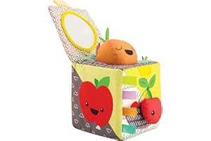 Infantino Peek & Seek Sensory Discovery Cube, Selfie Mirror, Early Fine Motor Skills Development, for Infants & Toddlers 3M+,