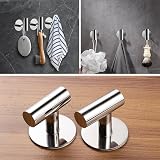YUET 2 Pcs Self Adhesive Towel Hooks Stainless Steel 304 Polished Chrome view 6