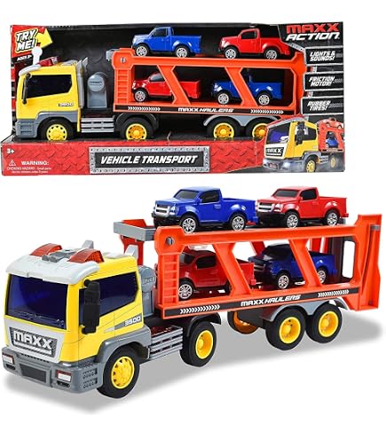 Transporteur à Plat Scania Avec Hélicoptère – échelle 1:48, Roues Libres, Jouet Véhicule Pour Enfants 3+