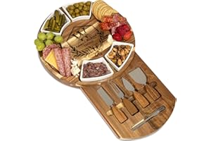 YEWBEE Personalized Charcuterie Board Gift Set, Acacia Cheese Board with Ceramic Bowls, Wedding Gifts for Couples, Housewarmi