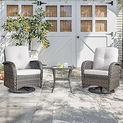 HUMMUH 5-Piece Patio Furniture PE Wicker Outdoor