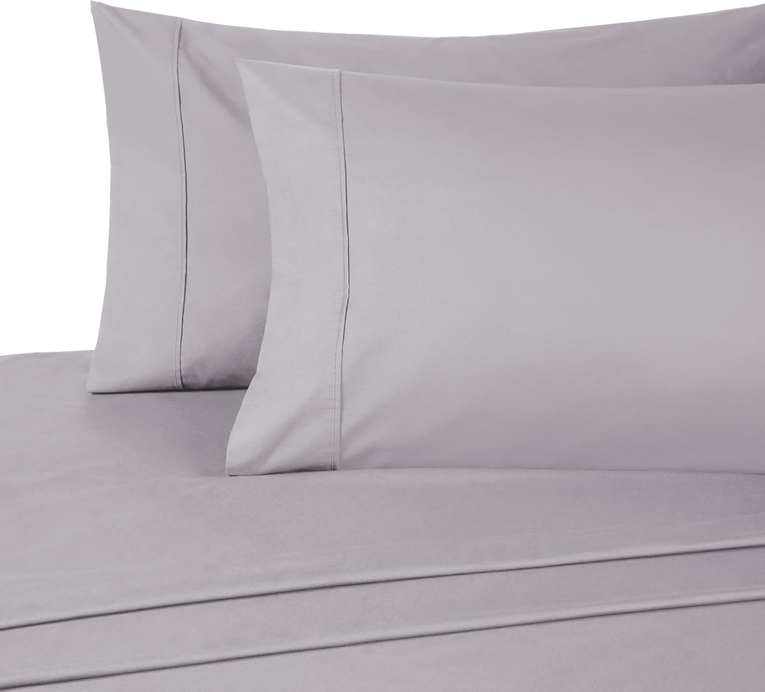 Pinzon 300 Thread Count Organic Cotton Bed Sheet Set - Queen, Dove Grey: Home & Kitchen