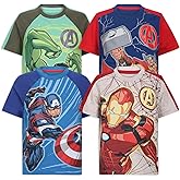 Marvel Girls Boys 4 Pack Short Sleeve T-Shirt for Toddler and Little Kids