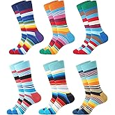 BONANGEL Mens Dress Socks Fun Funny Novelty Colorful Crazy Crew Dress Socks For Men 8-12