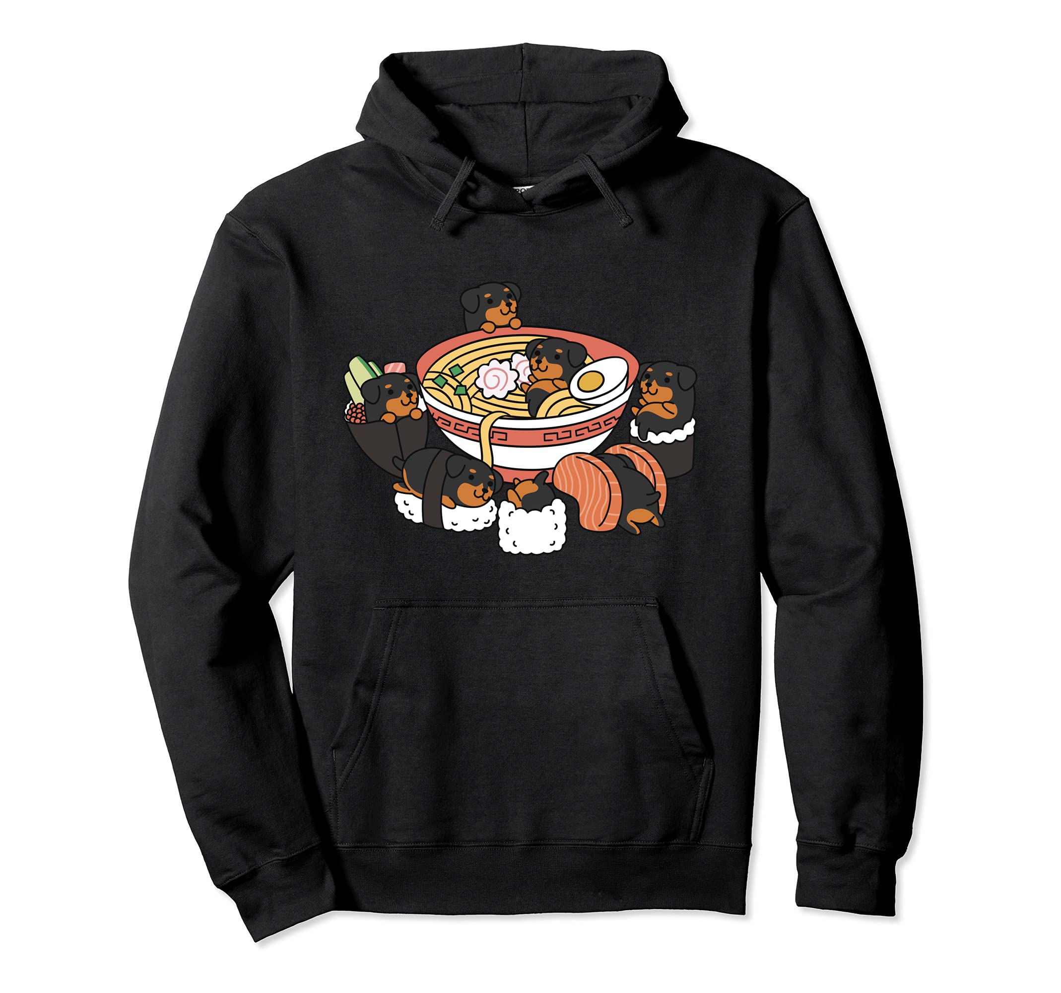 Ramen Sushi Rottweiler Dog Pullover Hoodie