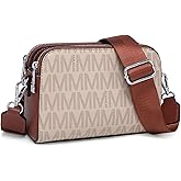 MARCO M KELLY Crossbody Bags for Women Triple Zip Vegan Leather Camera Purses Small Shoulder Handbags with Wide Strap