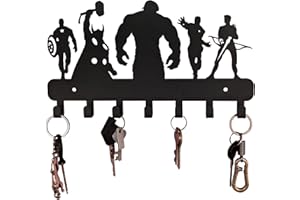 HeavenlyKraft Superheros Wall Mounted Metal Key Holder, Key Organizer, Metal Key hook, 10.6 X 7.5 X 1 INCH