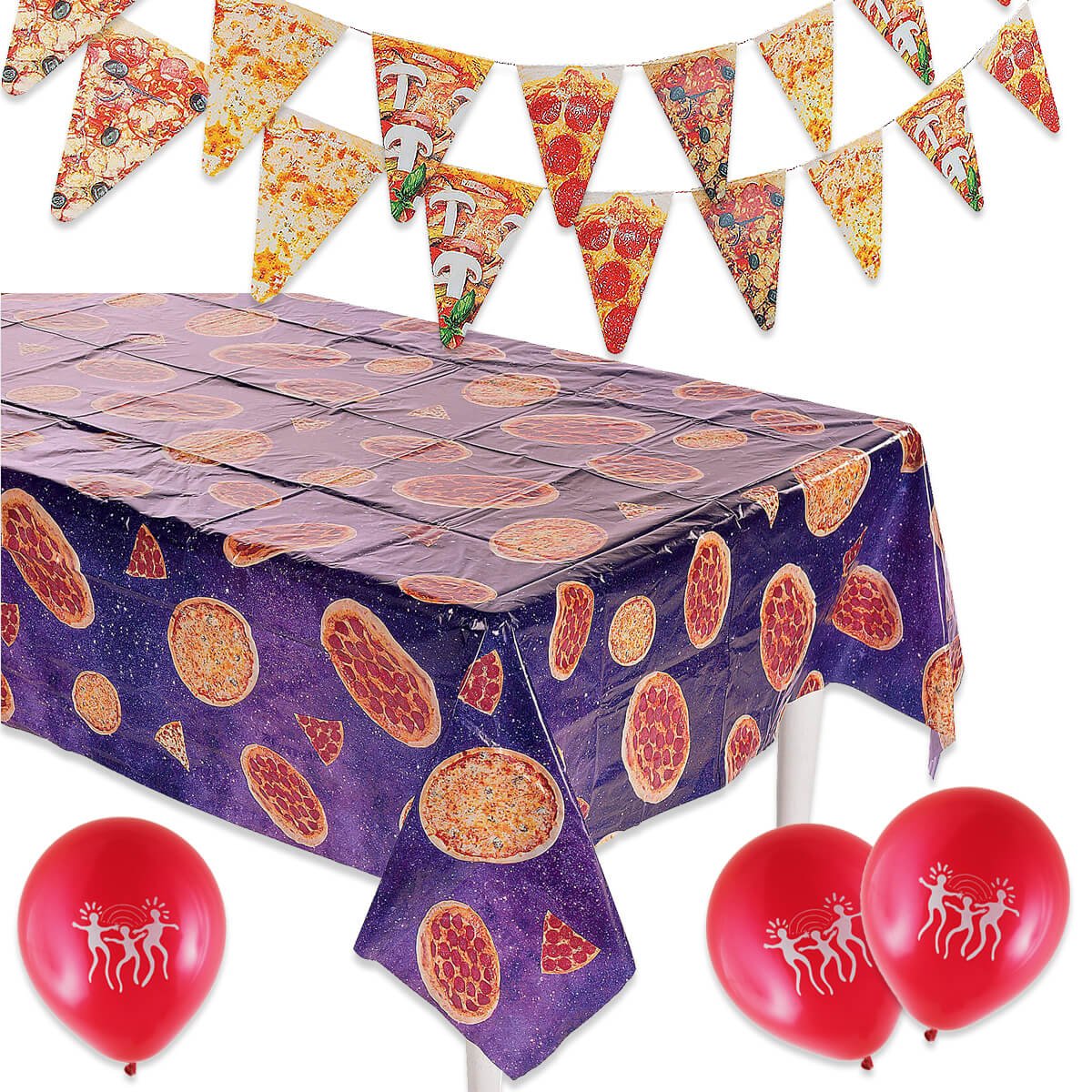 Pizza Party Decorations Pizza Tablecloth Pizza Banner And Red