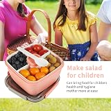 Greentainer 52 OZ Salad Container 3-Compartment BPA-Free Pink view 5