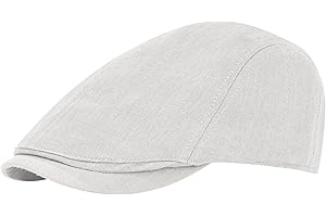 POUDAY Newsboy Cap Flat Cap Men Hat Linen Adjustable for Men Ivy Gatsby Cabbie Irish Golf Driving Hunting