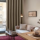 Deconovo Eyelet Curtains 2 Panels Taupe 42 x 54 Inch Thermal Insulated view 3