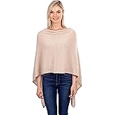 Velanio Cashmere Cashmere Knitted Poncho 100% Mongolian Cashmere Dress Topper for Women Wrap [Gift Box]