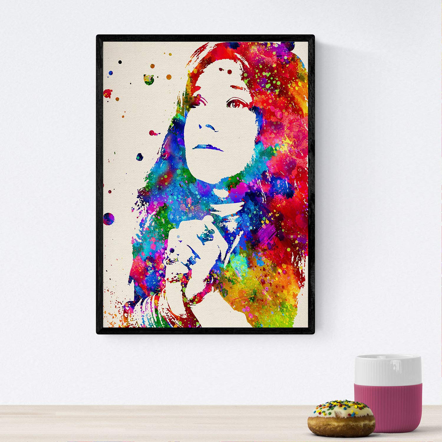 Nacnic Poster image of Janis Joplin2. Watercolor design posters with celebrities, actors, musicians, and familiar characters. A4 size
