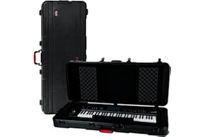 Gator Cases Molded Flight Case for 61-Note Keyboards with TSA Approved Locking Latches and Recessed Wheels, (GTSA-KEY61)