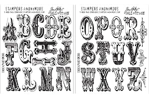 Stampers Anonymous Tim Holtz Cling Stamps 7"X8.5", Cirque Alphabet