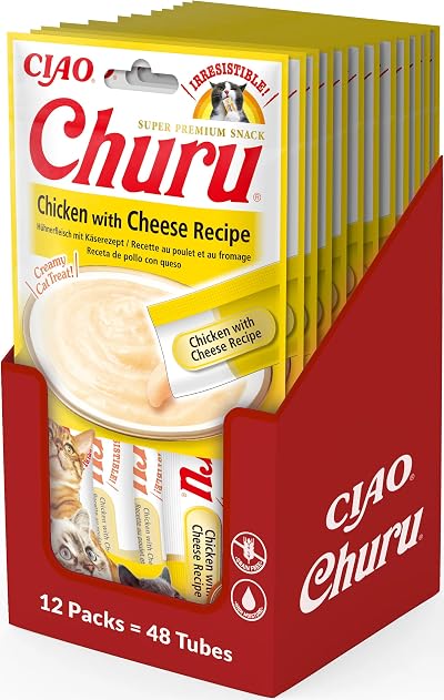 INABA Ciao Churu Sticks Cat Treats Chicken & Cheese 12 Pack 48g x14g