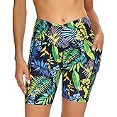 Cagola Swim Shorts Women High Waisted Tummy Control Board Shorts Bathing Suit Shorts Swimsuit Bottoms 7"/9" Inseam
