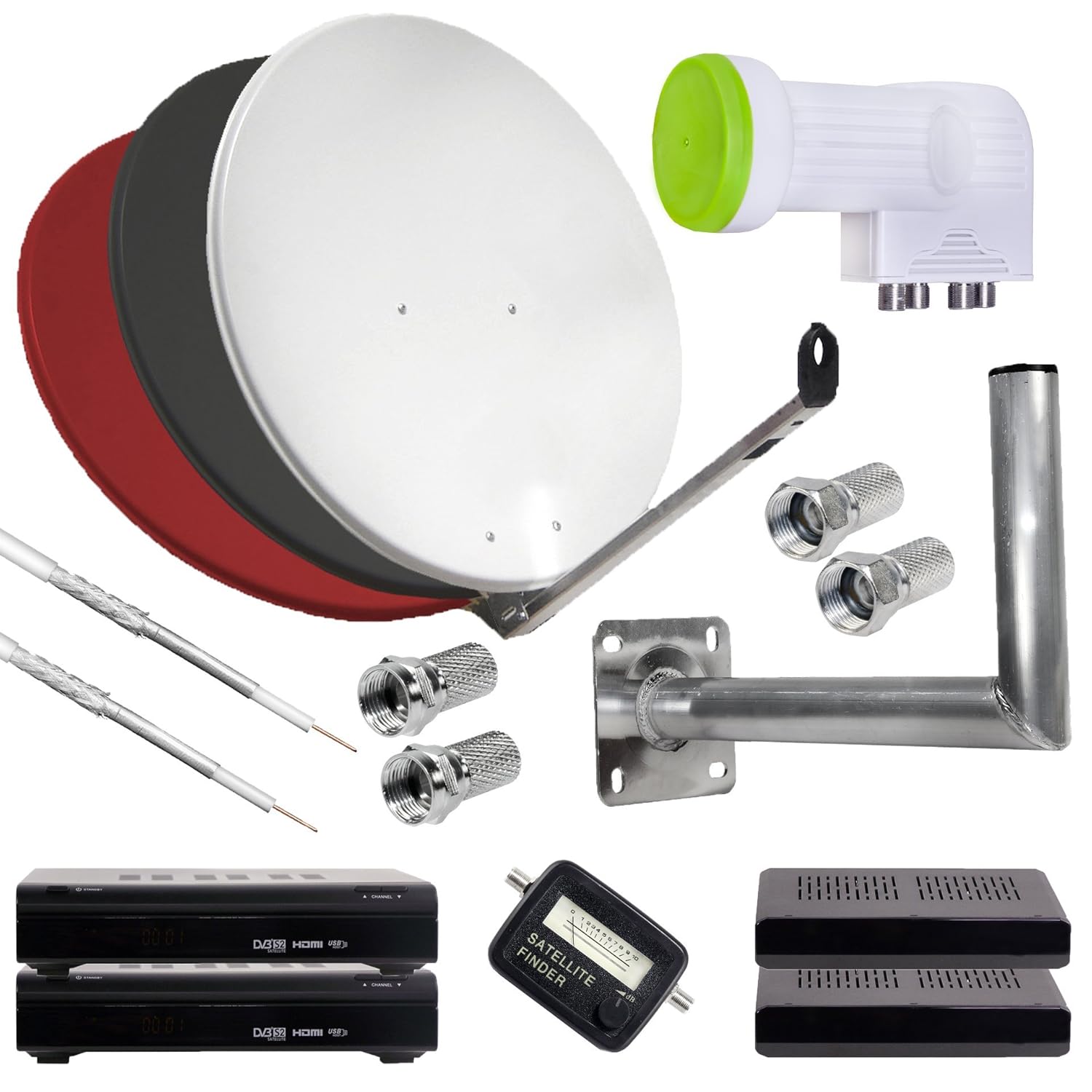 SatKomplettset für 4 Teilnehmer inkl. HD Amazon.de Elektronik