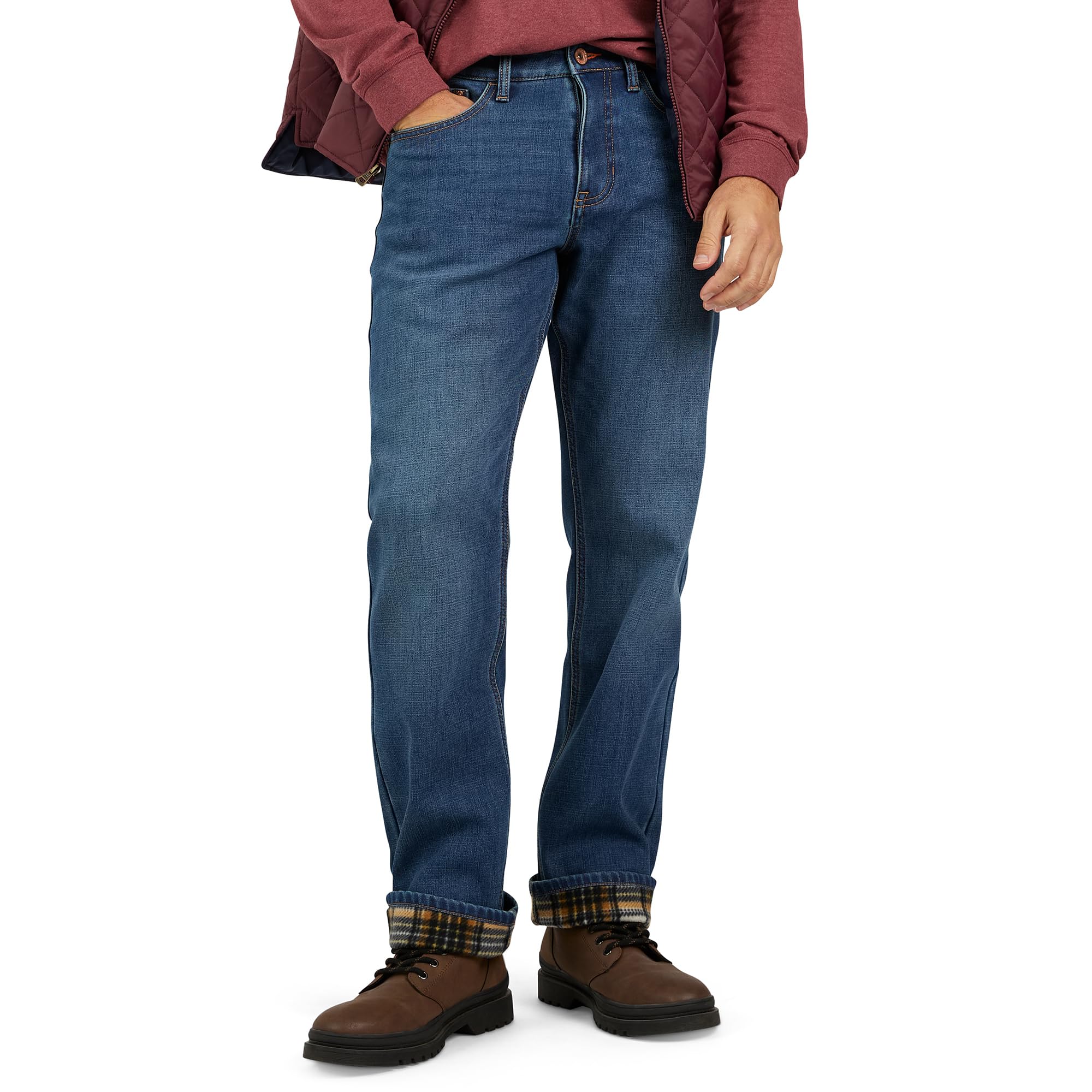 Fleece-Lined Regular Jeans - Medium Vintage by