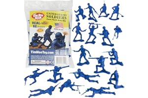 TIM MEE TOY TimMee Plastic Army Men - Blue 48pc Toy Soldier Figures - Made in USA