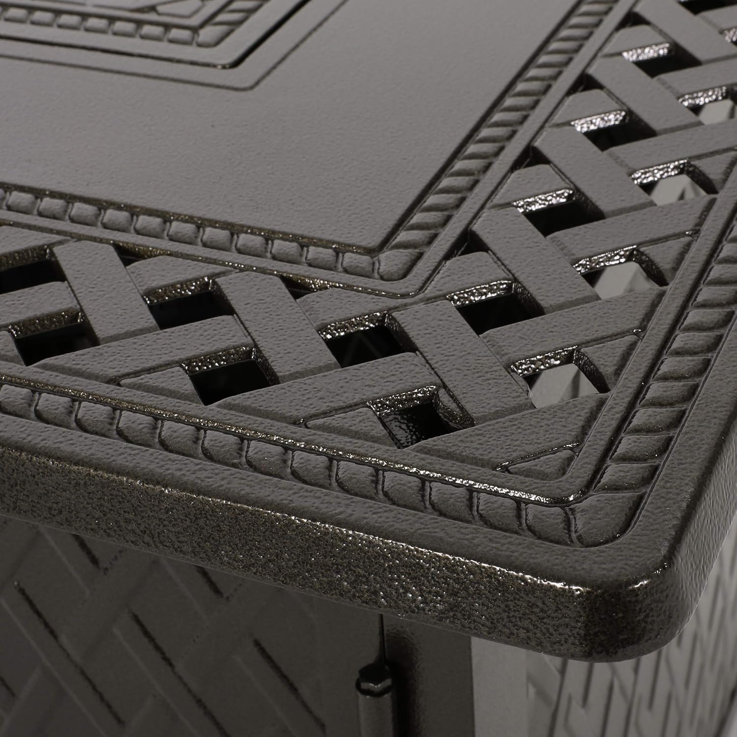 Christopher Knight Home 312968 Roger Outdoor Square Aluminum Fire Pit, Hammered Bronze : Garden & Outdoor