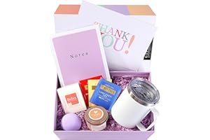 GIFTIER Thank You Gift Basket for Women, Friends, Nurses, Teachers, Employees, Bosses. Secretaries w/Tumbler Mug, Candle, Tea, Lavender Bath Bomb and Milk & Honey Soap – Quality Appreciation Gifts
