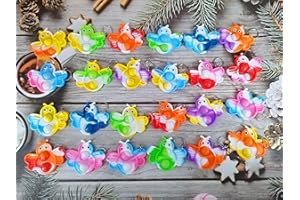 HOZKEAP 24 Packs Bulk Backpack Keychain bee Mini pop Fidget for boy and Little Girl,Kids，summer Birthday Party Favors,Students Bubble Prize