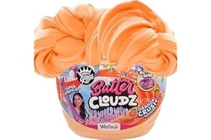 COMPOUND KINGS Fluffy Butter Cloudz Compound Bucket for Girls & Boys | Sensory Toys | Non-Toxic & Non-Sticky | Stress Relieving Tactile | (Orange Crush)