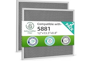 Sikidink 5881 Washable Filter MERV 8 Compatible with Whole-House Dehumidifiers Models E100 E080 and Dehumidifying Ventilator 8192A Replacement Filter, 2 Pack