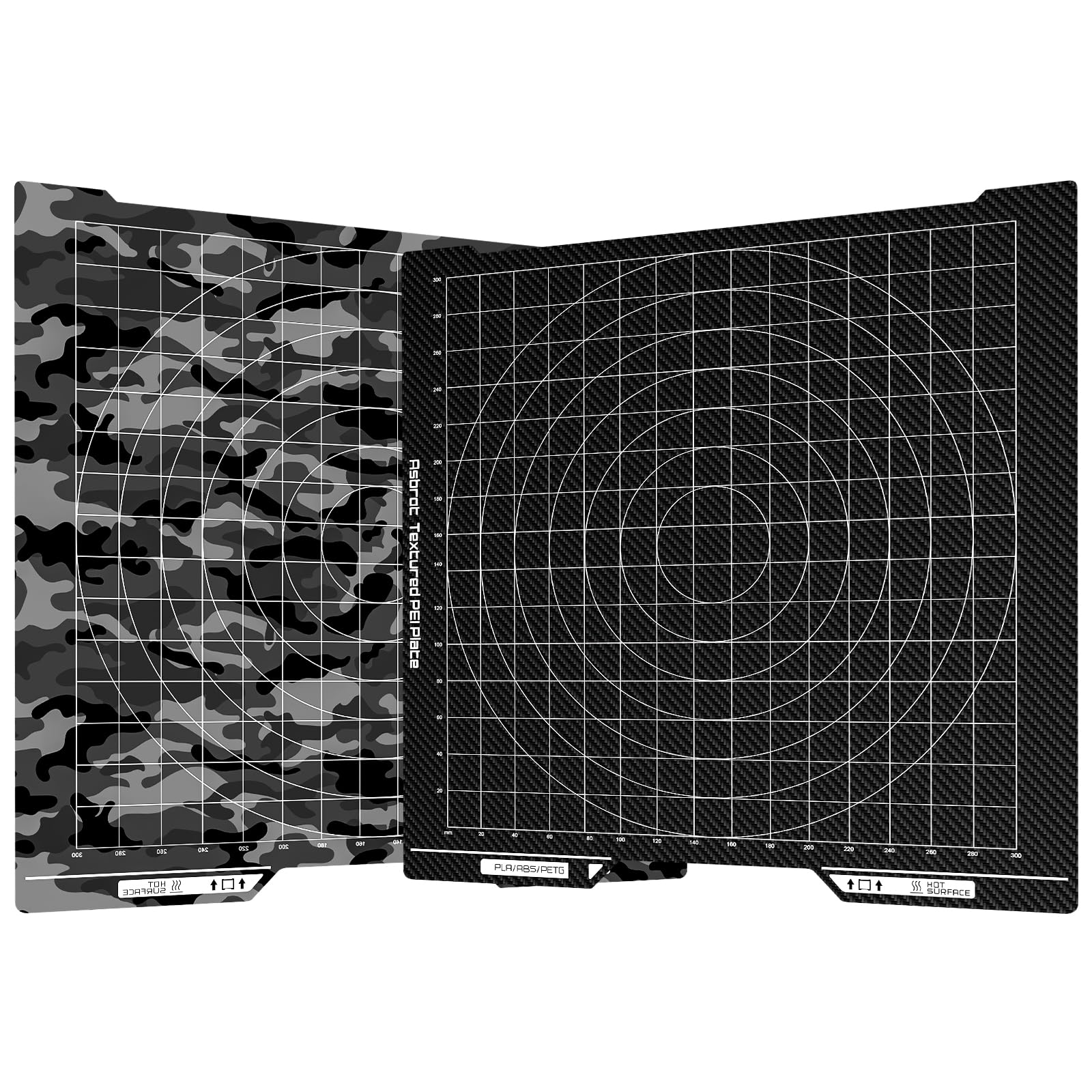 Photo 1 of Asbrot Camouflage and Carbon Fiber Pattern Transfer to Prints, 3D Printer Build Plate Compatible with Bambu-Lab H2D, Strong Adhesion and Easy Release Spring Steel Sheet