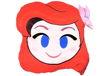Belle Ariel Two Princess Pillows Emoji Disney Plush Dekokissen