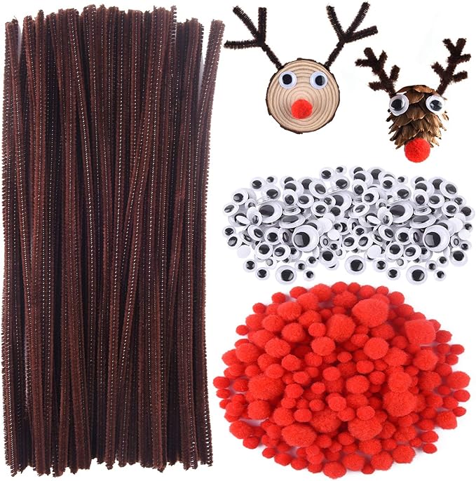 CHRORINE 830 Pcs Christmas Pipe Cleaners Craft Set, Christmas Craft